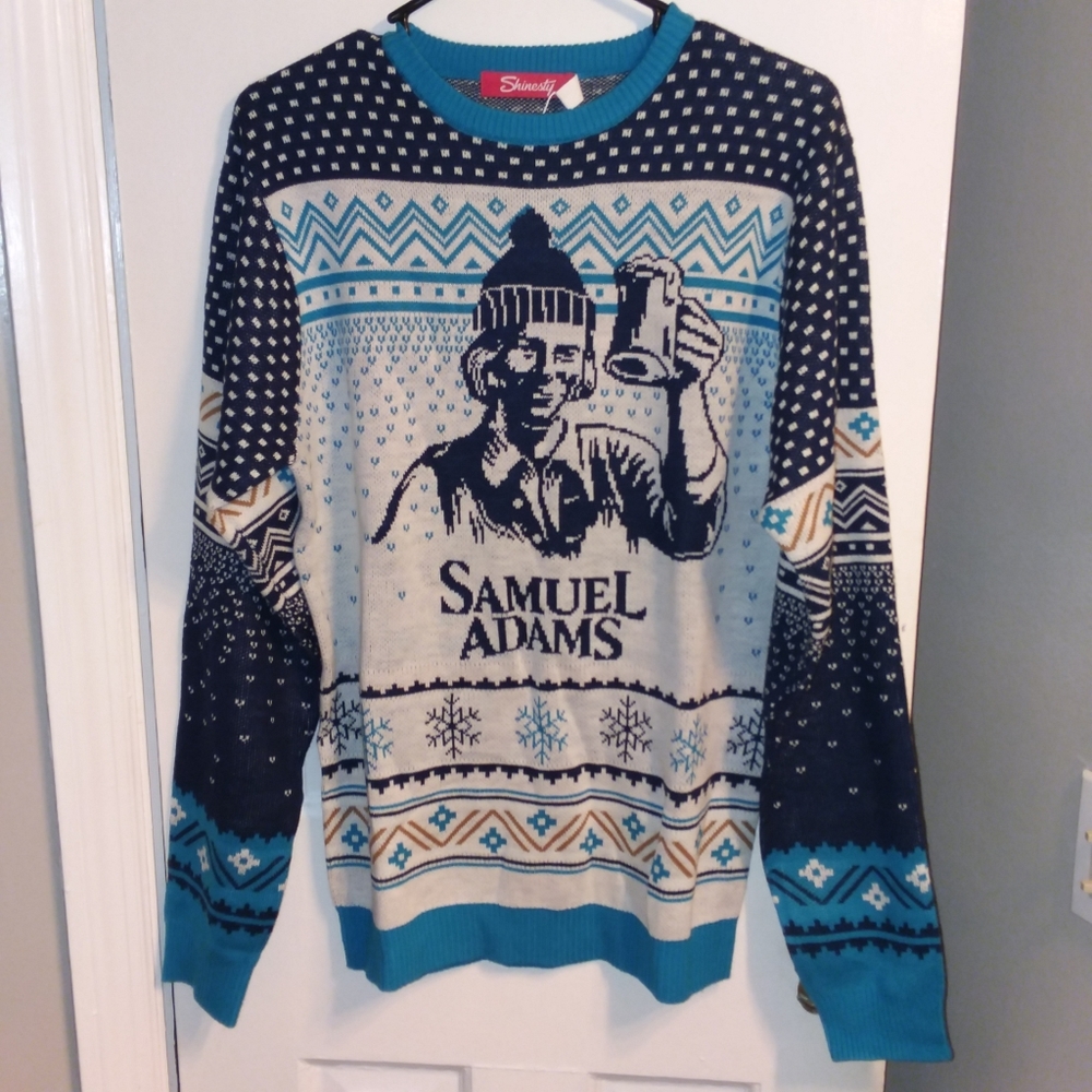 Samuel Adams Beer Shinesty Ugly Christmas Sweater Men's Size S Crew Neck NWT